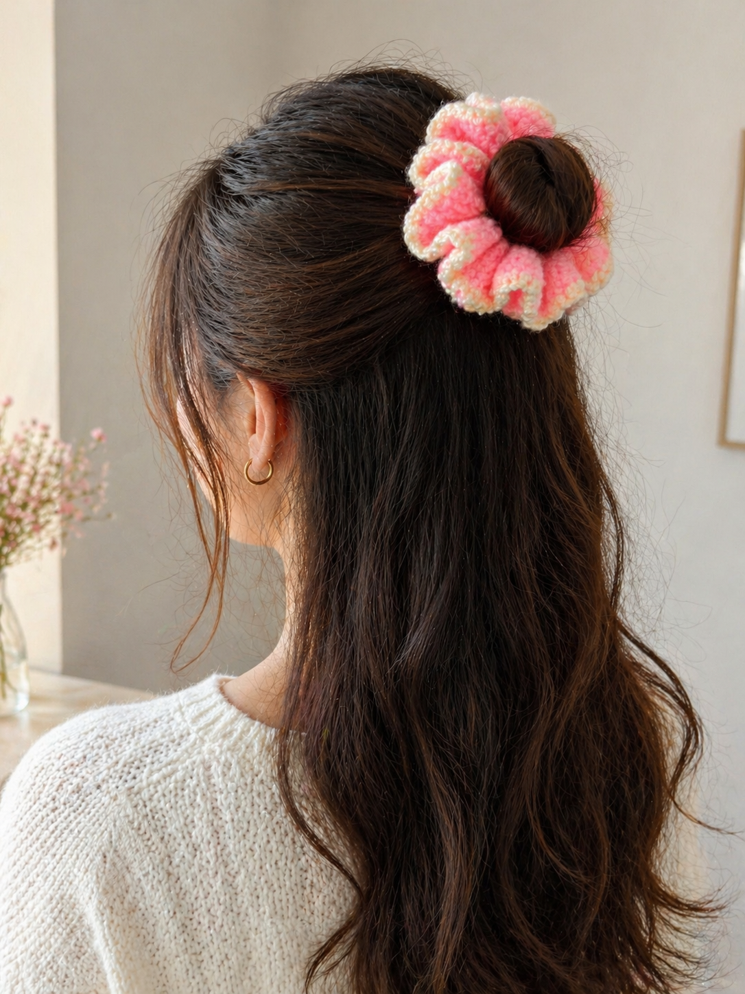 Soft Knot Crochet Scrunchy