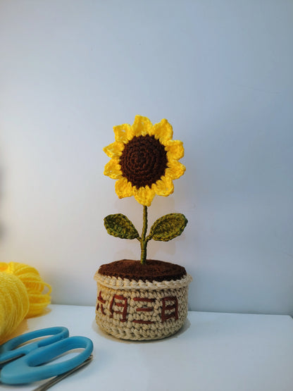 Personalized Handmade Sunflower Pot