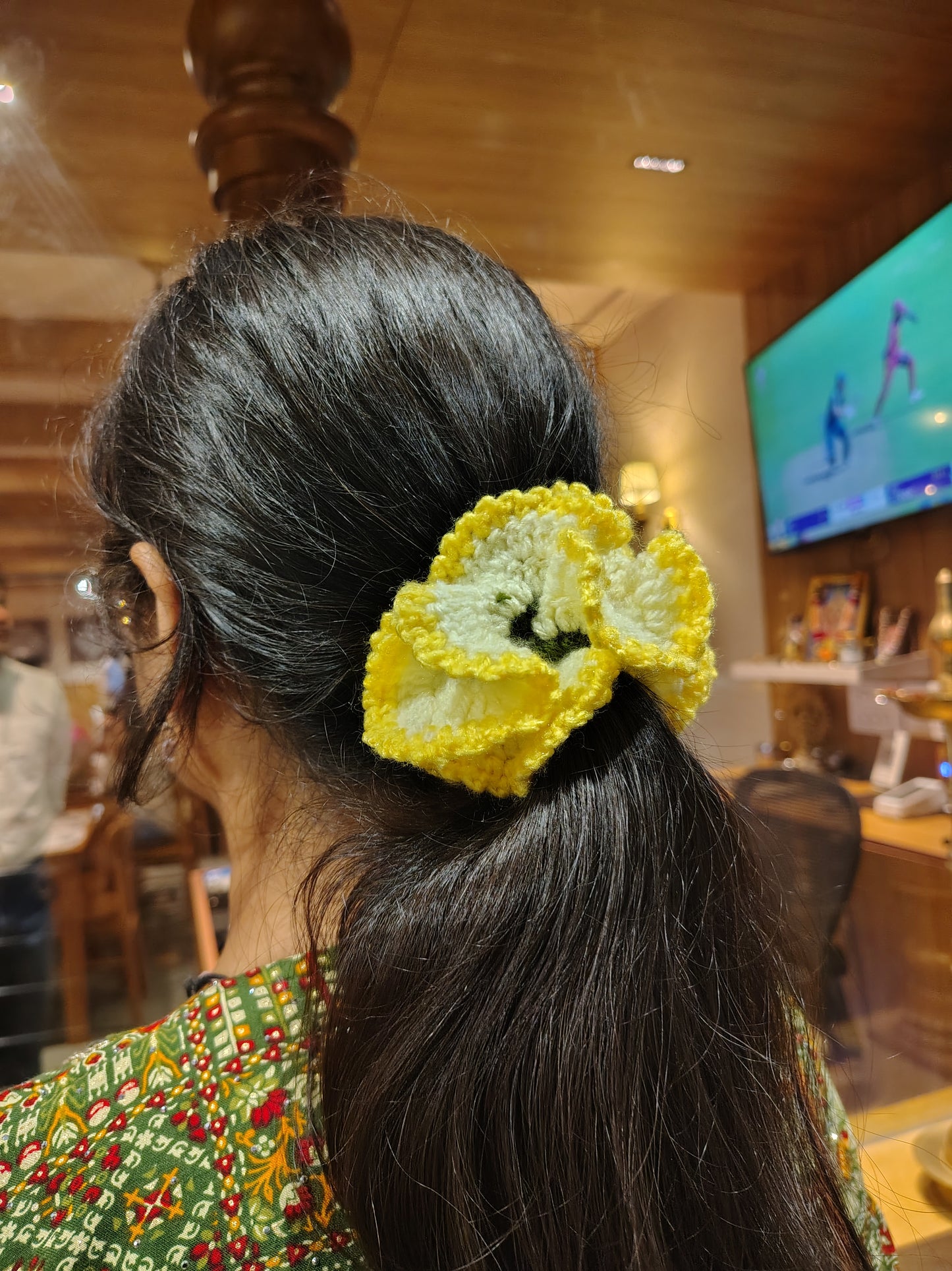 Fruit Bloom Crochet Scrunchy