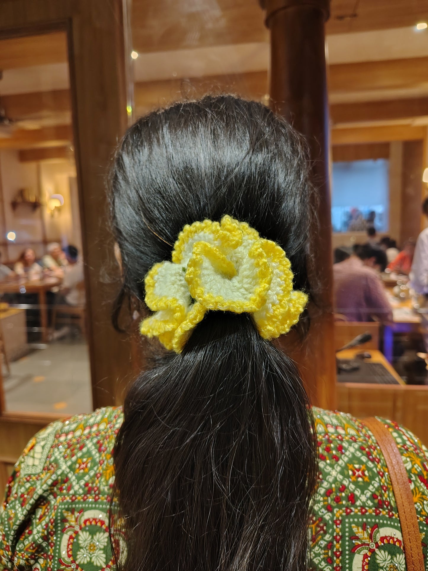 Fruit Bloom Crochet Scrunchy