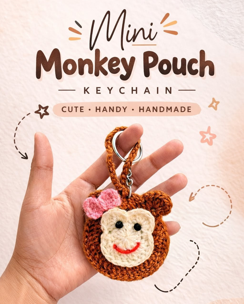 Monkey Pouch Keychain